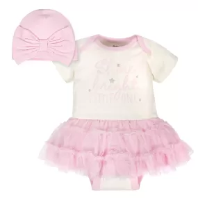 2-Piece Baby Girls' Bunny Skirted Onesie and Cap Set