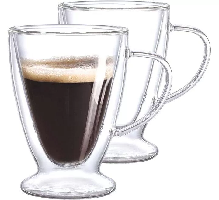 2-Pieces Double Wall Mug Set Clear