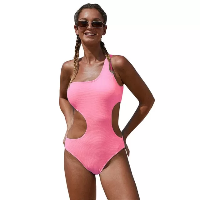 2021 Summer Women LA CISNE New style open waist one-piece swimsuit Sizes S - XL