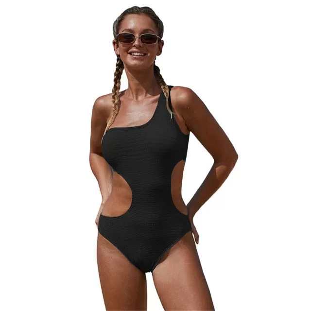 2021 Summer Women LA CISNE New style open waist one-piece swimsuit Sizes S - XL