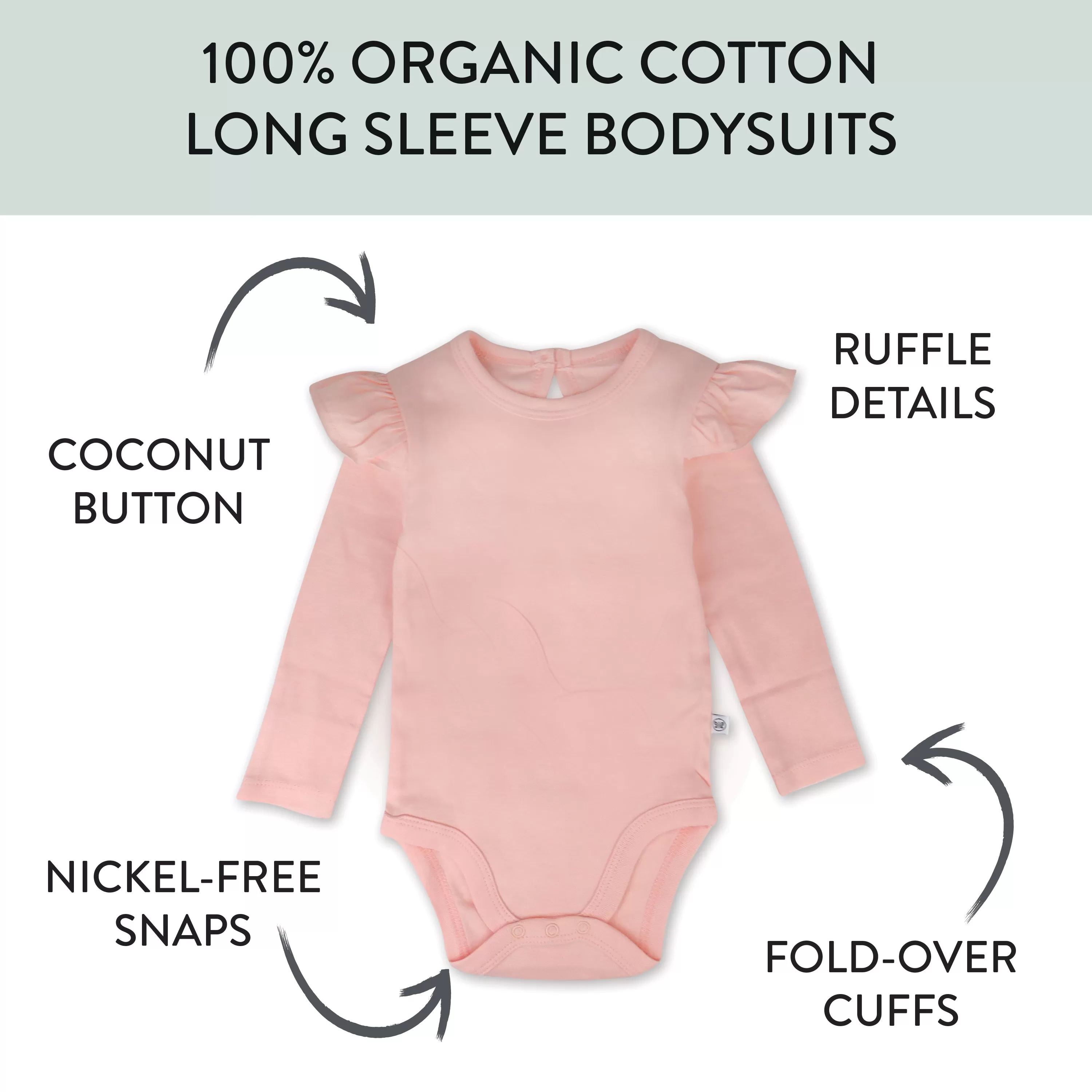 5-Pack Organic Cotton Long Sleeve Bodysuits