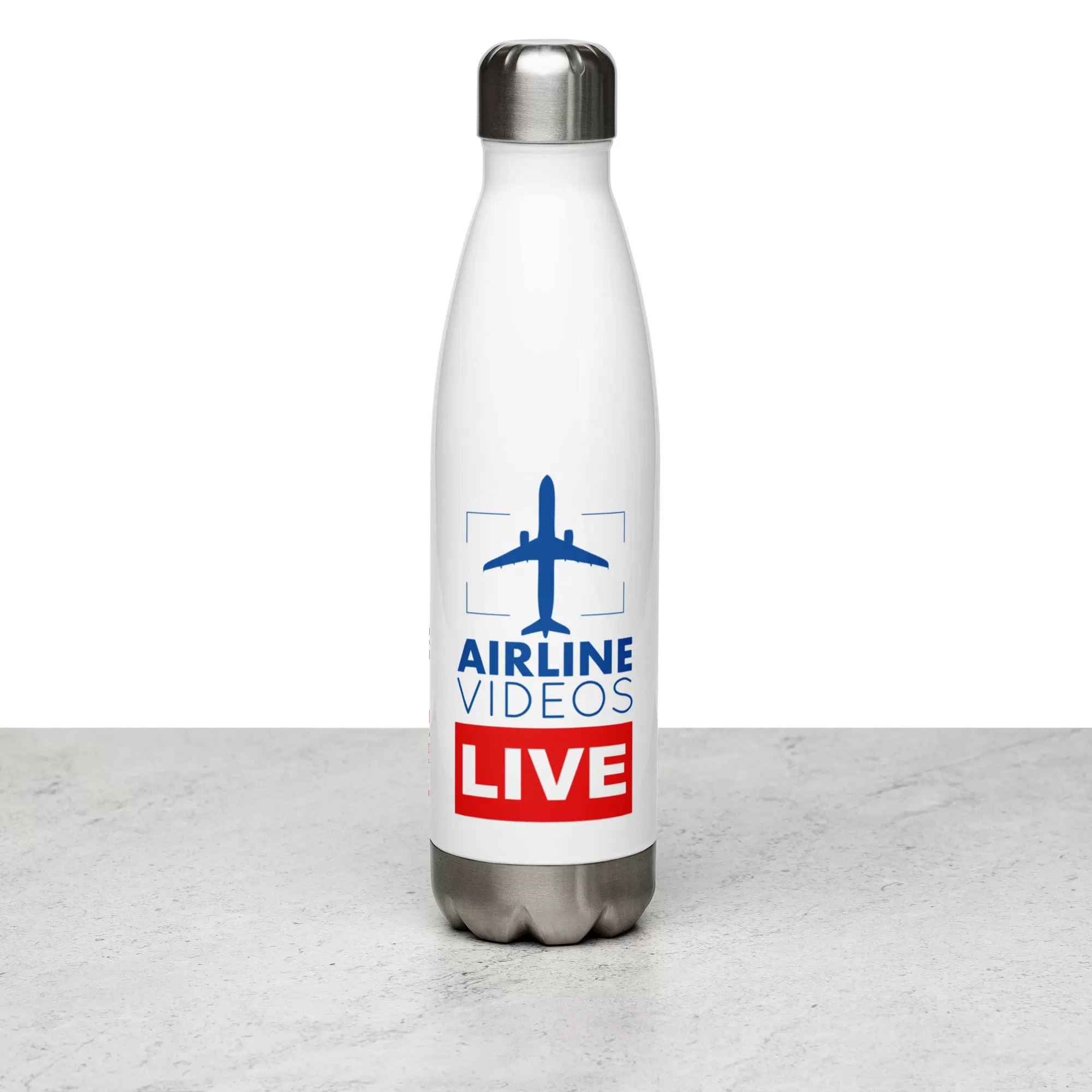 AIRLINE VIDEOS LIVE Stainless Steel Water Bottle