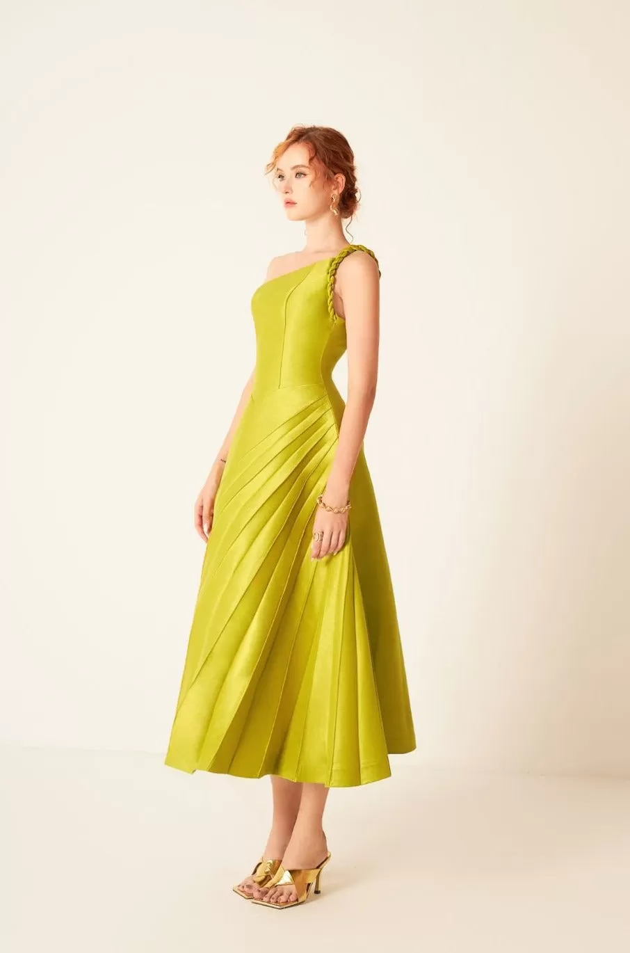 Almira Pleated Midi Dress