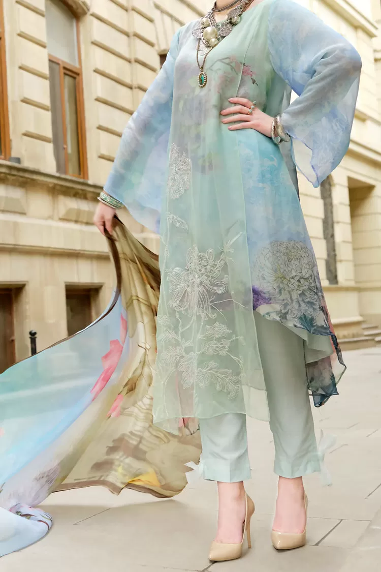 Aqua Chiffon 3 Piece Stitched - ALP-685