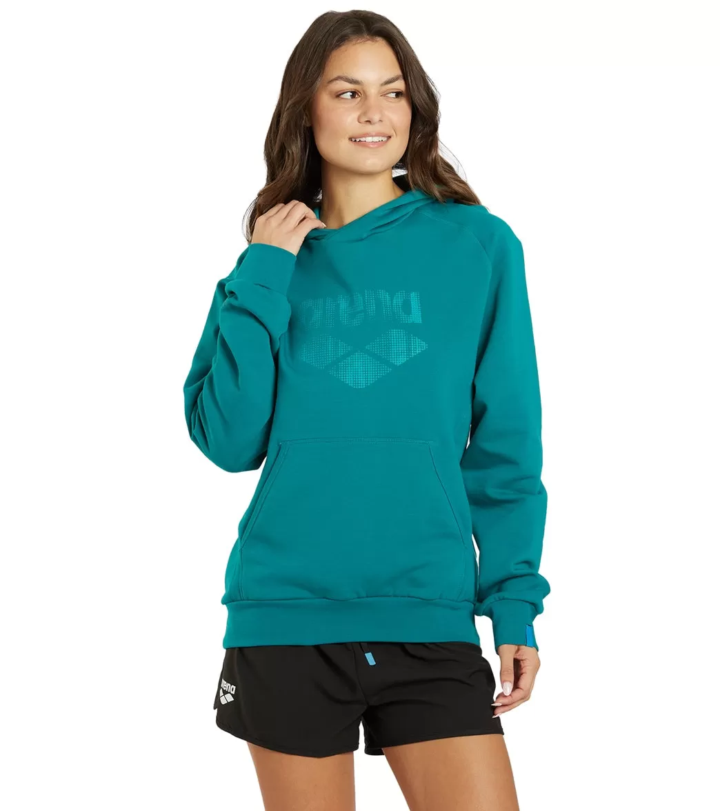 Arena Unisex Logo Pullover Hoodie Green Lake