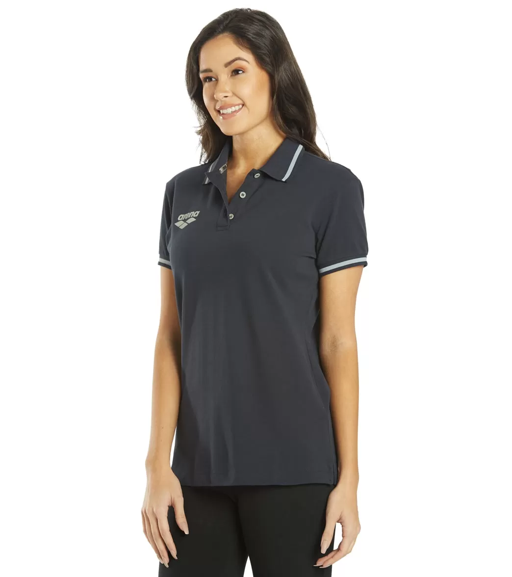 Arena Women's Team Line Short Sleeve Polo Navy