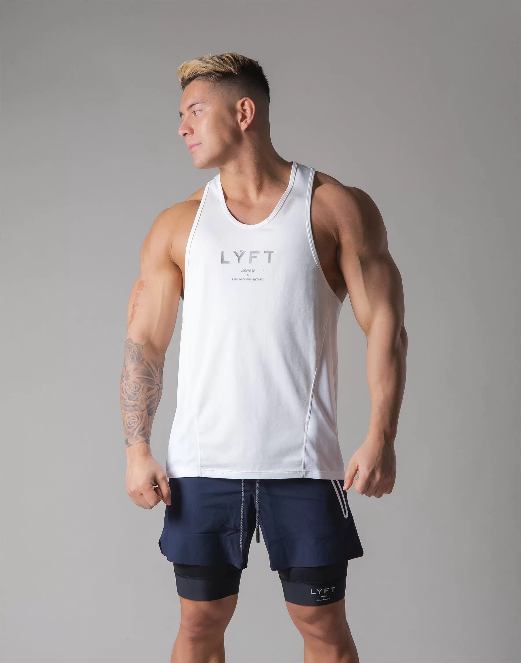 Back Mesh Stretch Training Tanktop - White