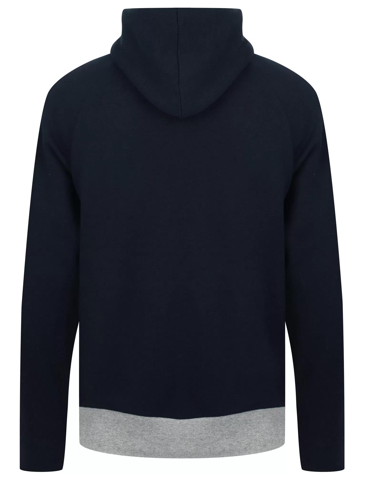 Ban Colour Block Brush Back Fleece Pullover Hoodie In Dark Sapphire - Dissident