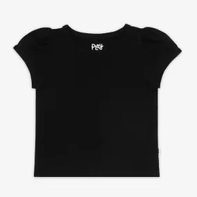 Black Puff Sleeve Tee