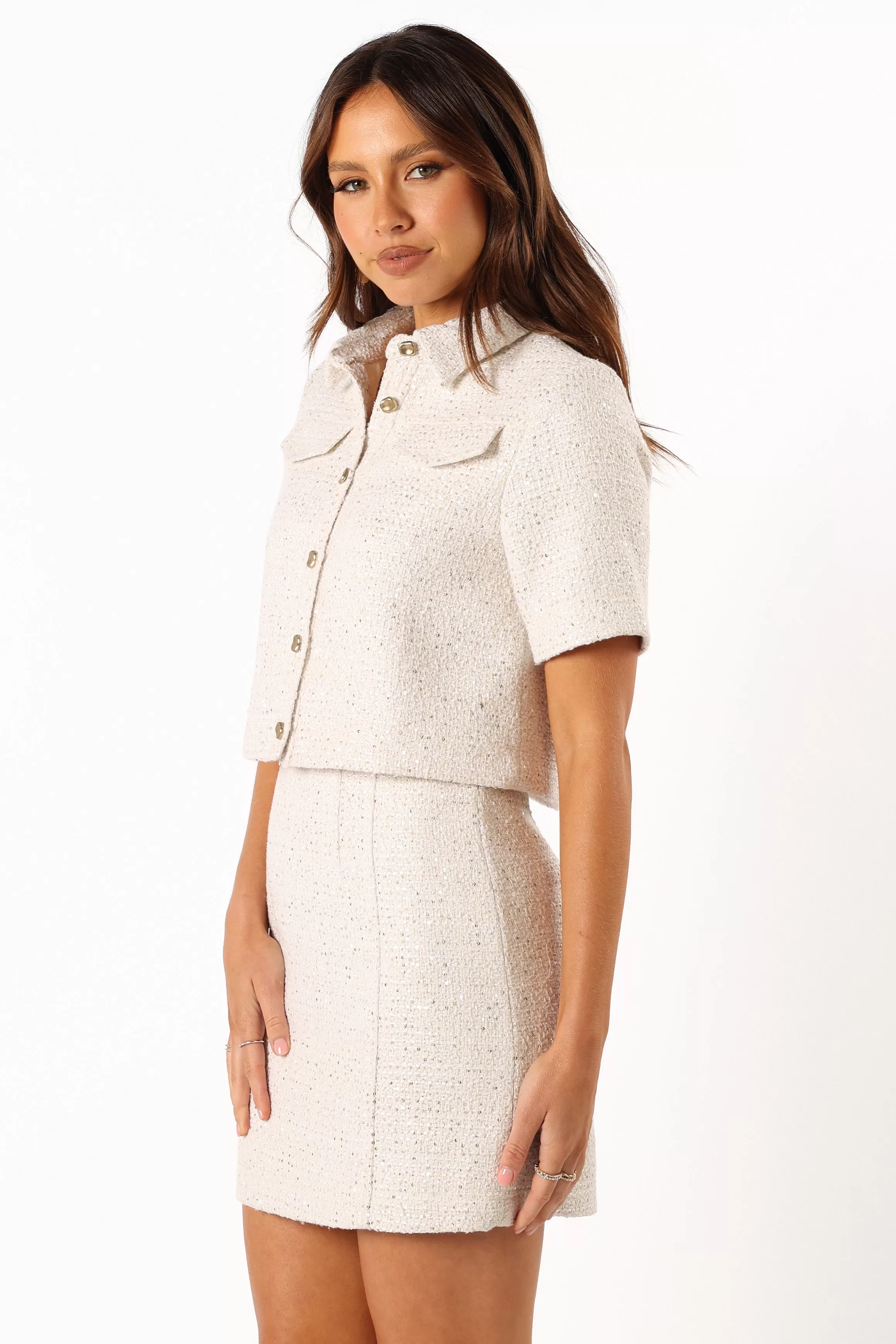 Blair Tweed Two Piece Set - Off White