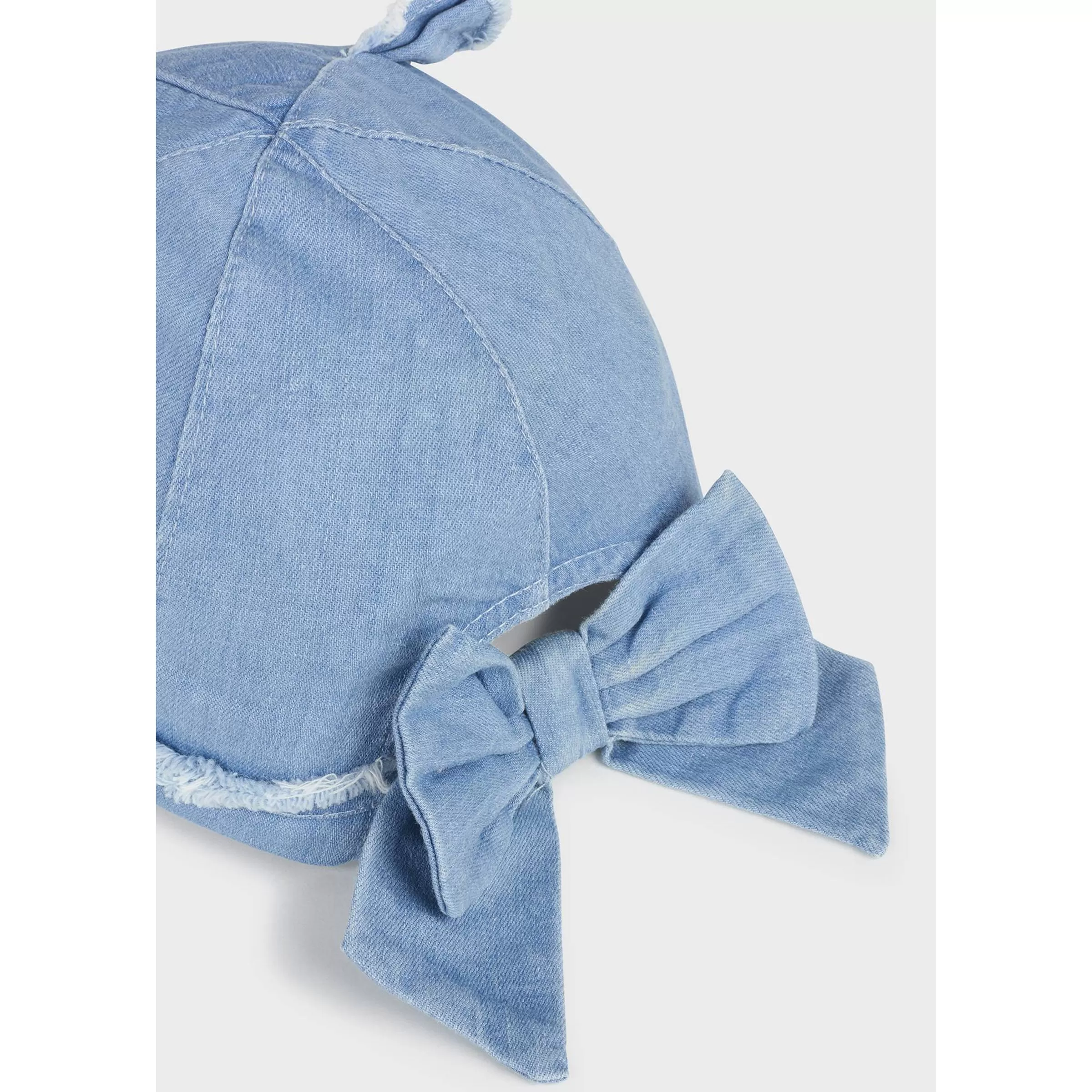 Blue Denim Ruffle Bow Cap