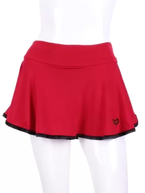 Bright Red   Black Limited LOVE “O” Skirt Velvet Trim