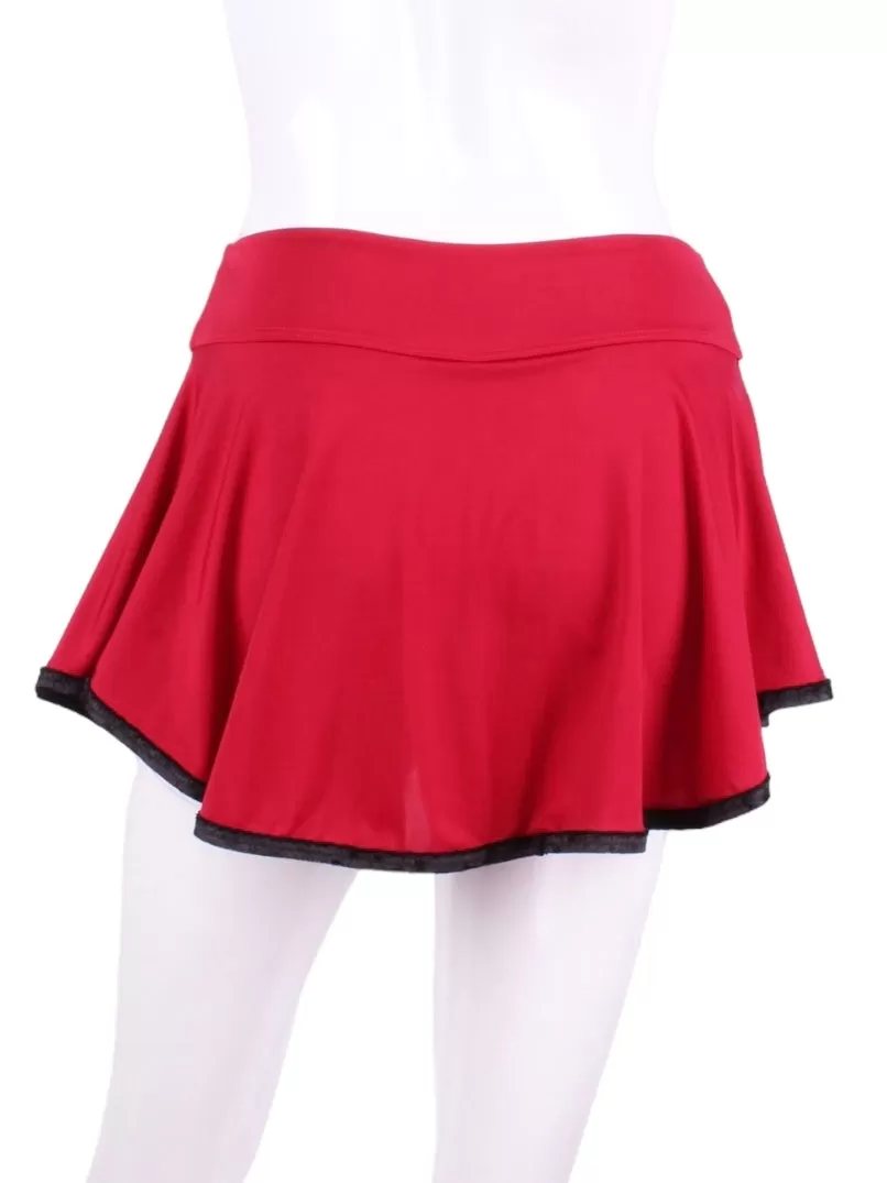 Bright Red   Black Limited LOVE “O” Skirt Velvet Trim