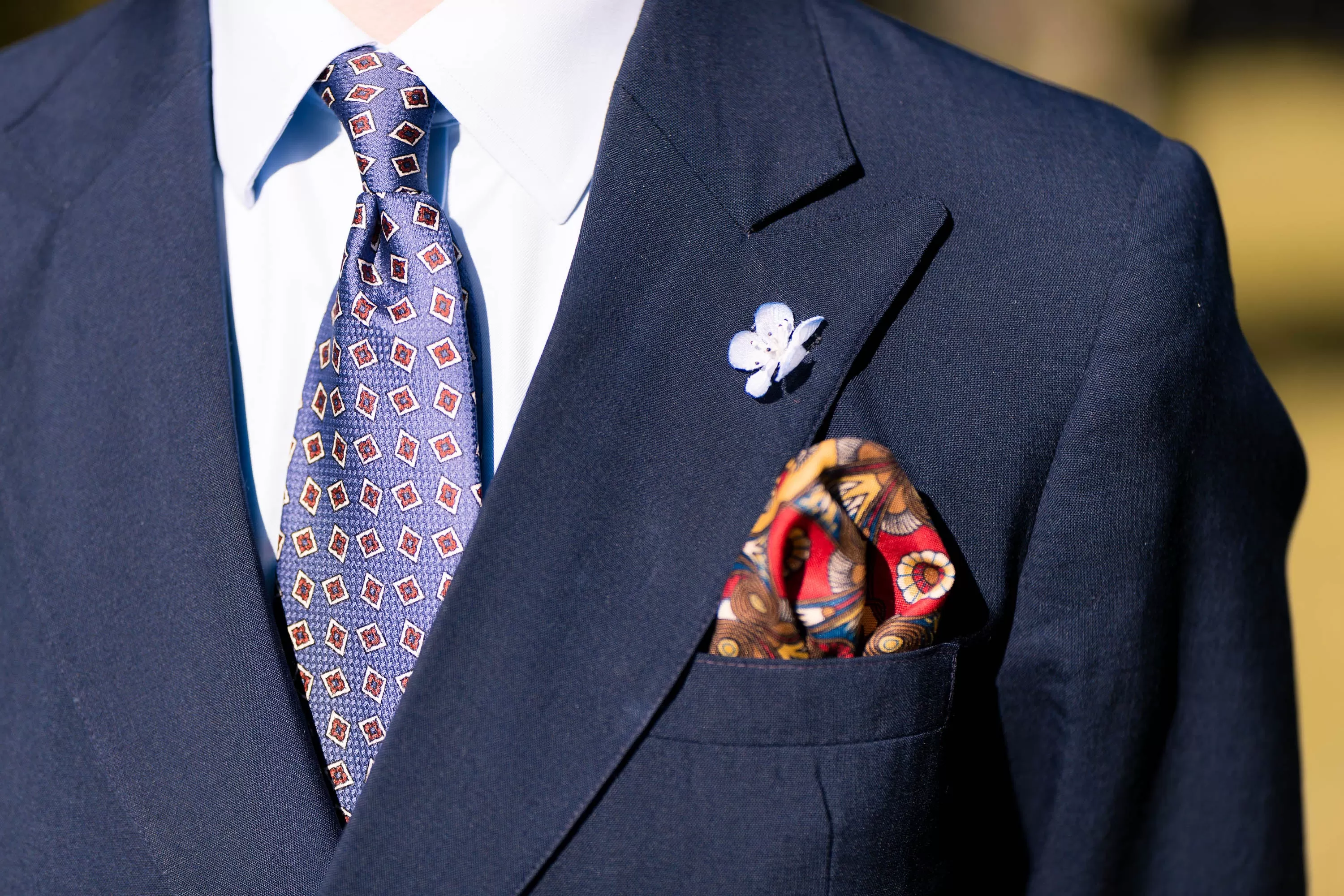 Butcher Blue Jacquard Woven Tie