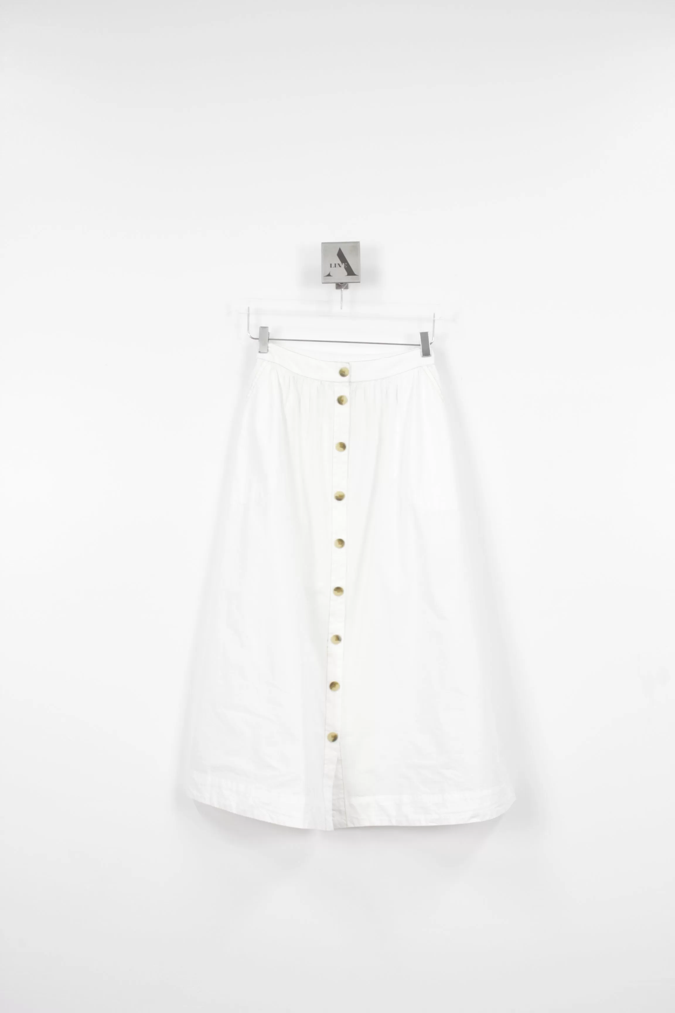 Button Front Long Skirt