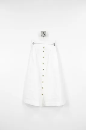 Button Front Long Skirt