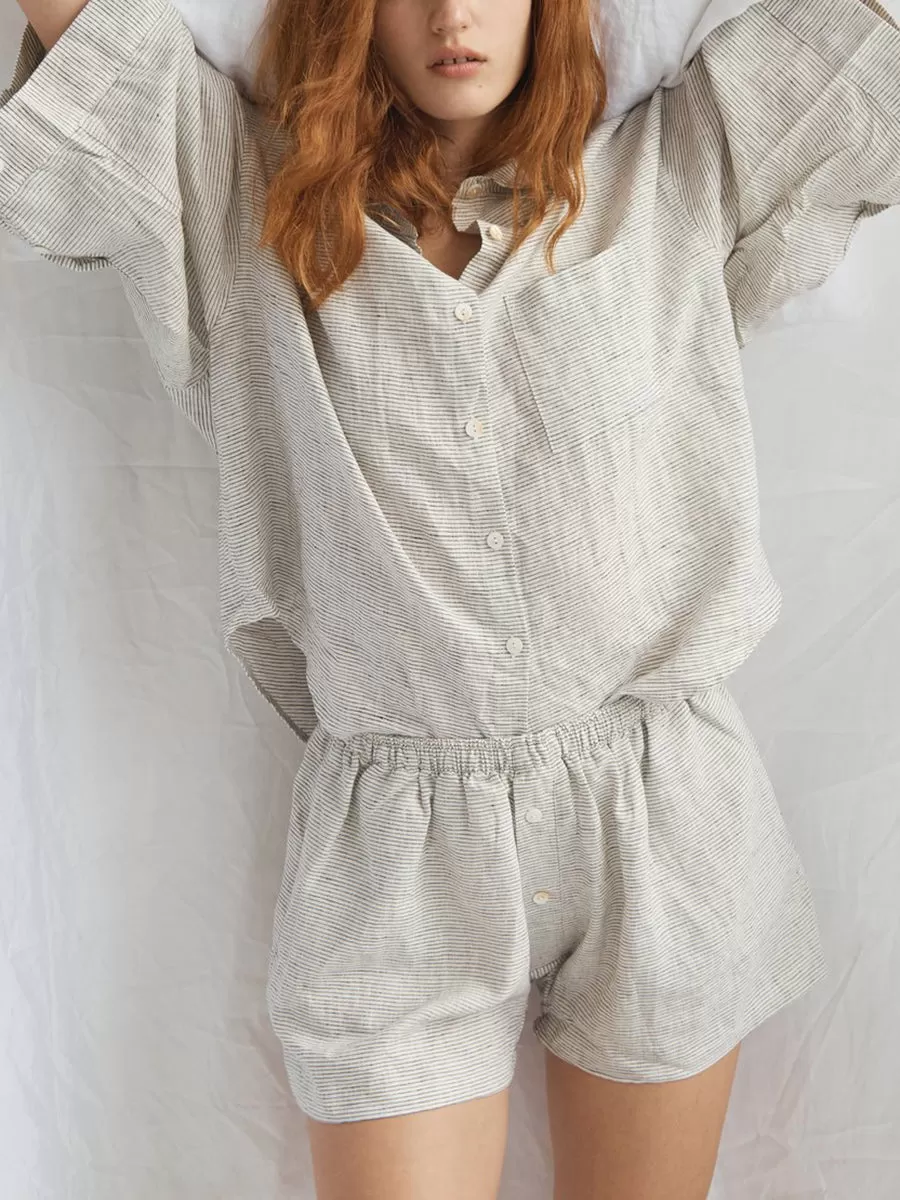 Casual Cotton and Linen Two-piece Suit