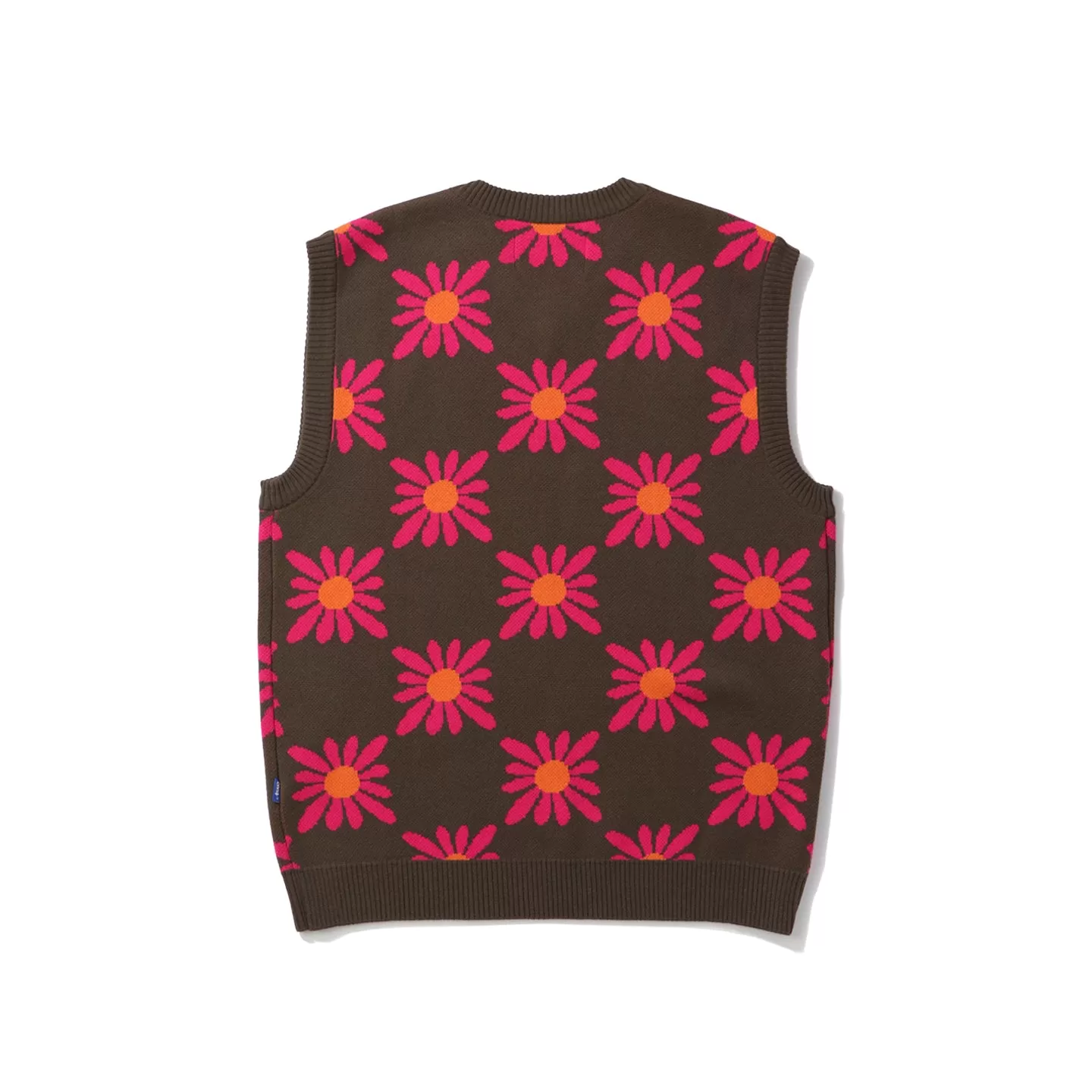 CHECKERED FLORAL SWEATER VEST