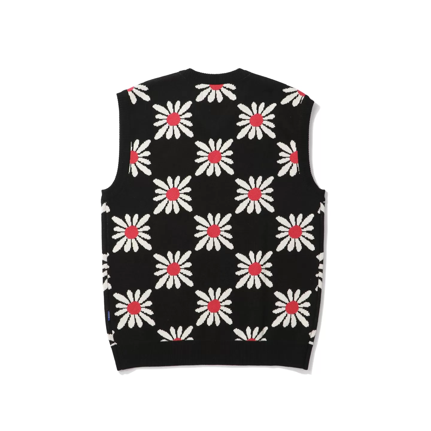 CHECKERED FLORAL SWEATER VEST