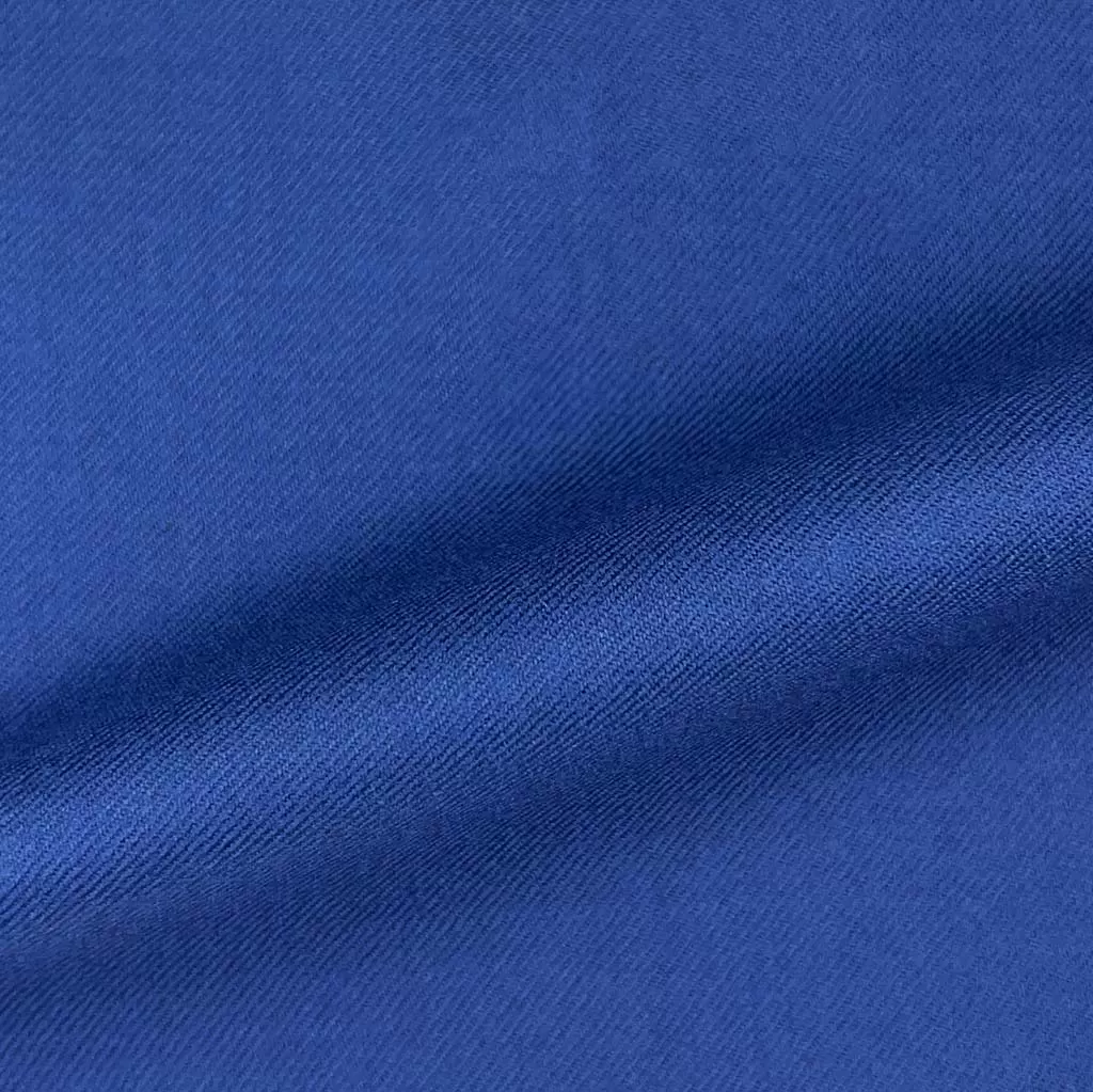 Cobalt Blue Plain Weave Flannel With Comfort Stretch