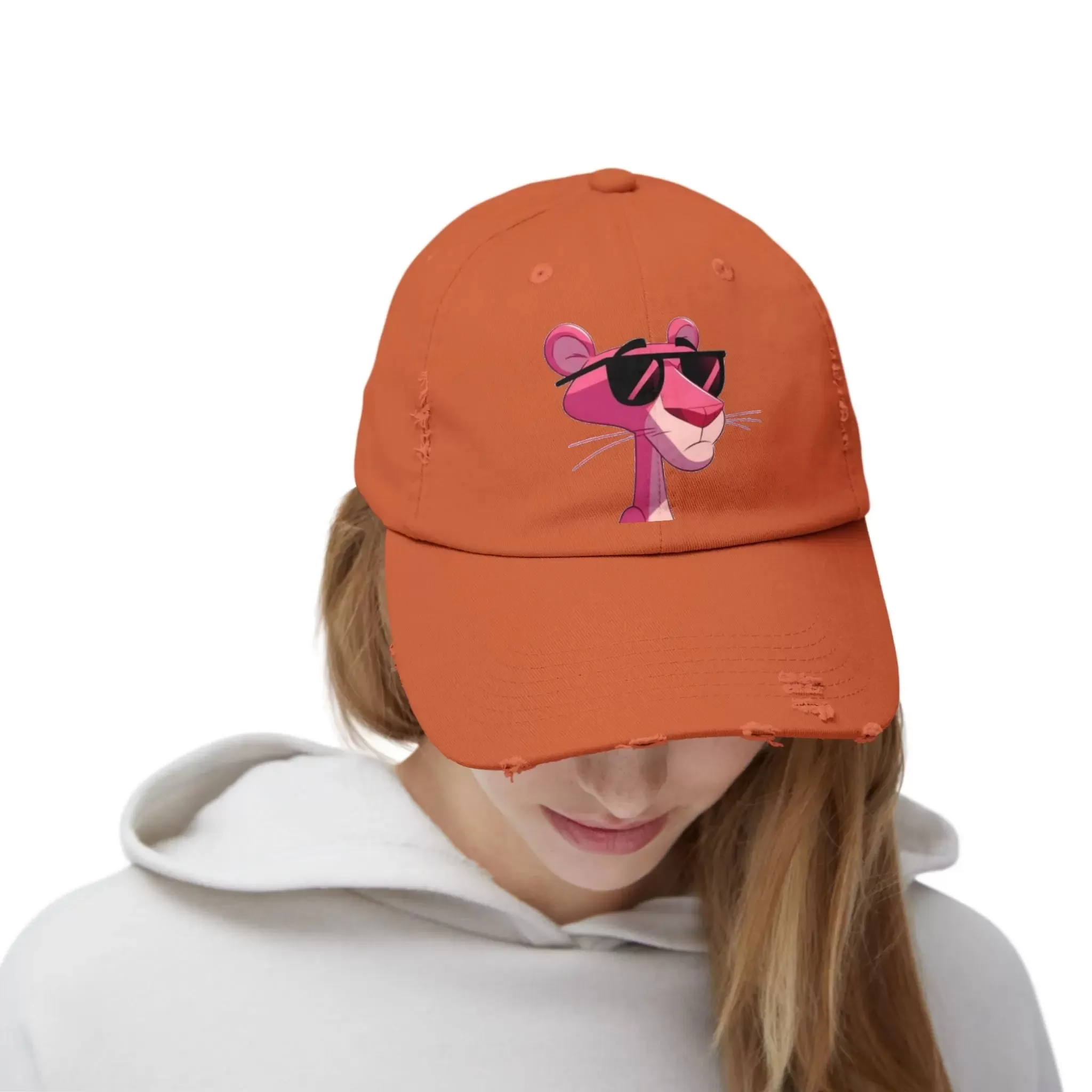 Cool Pink Panther Distressed Cap for Fun Lovers