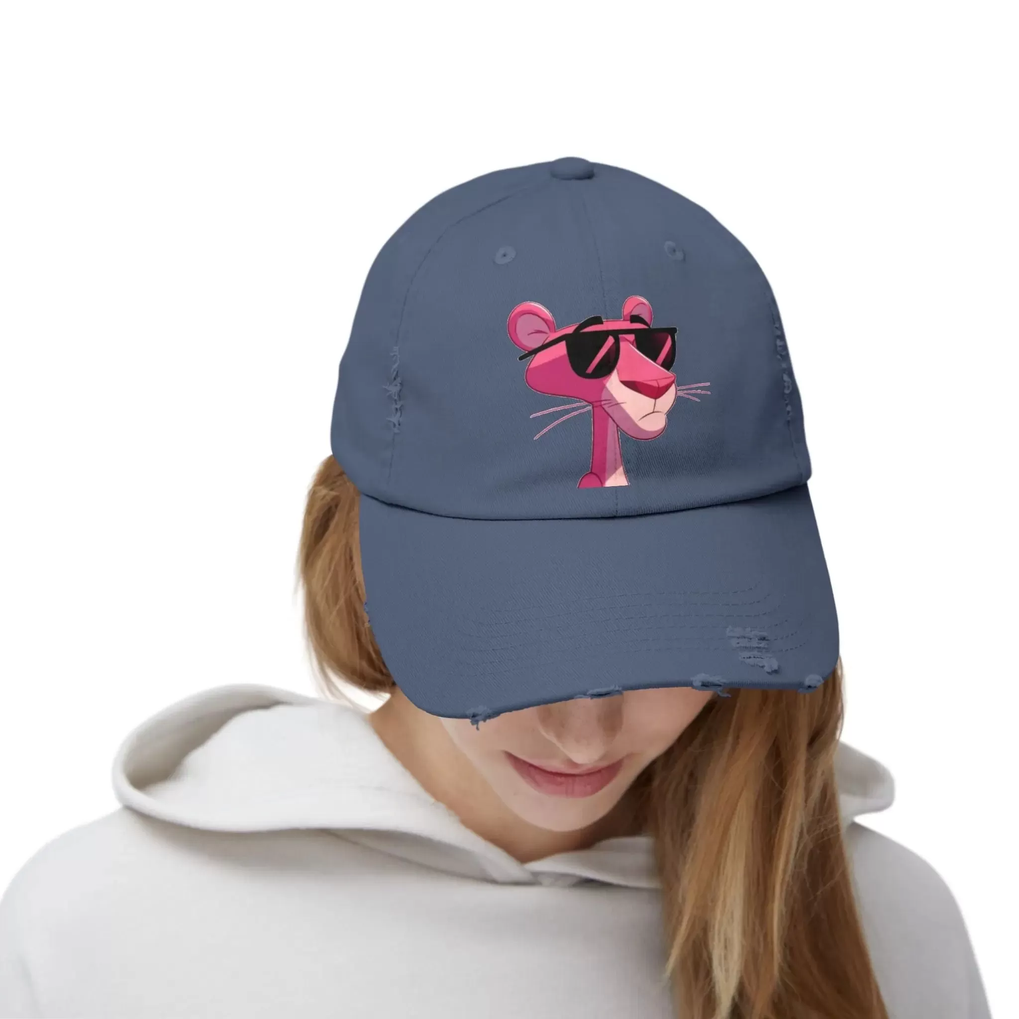 Cool Pink Panther Distressed Cap for Fun Lovers