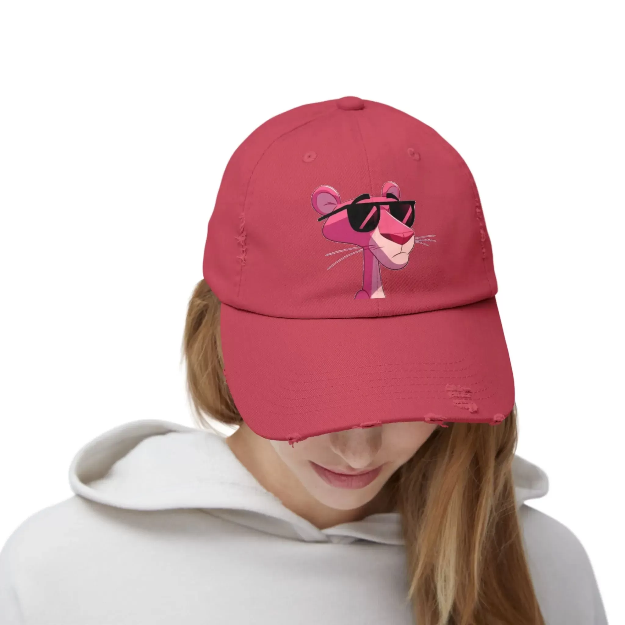 Cool Pink Panther Distressed Cap for Fun Lovers