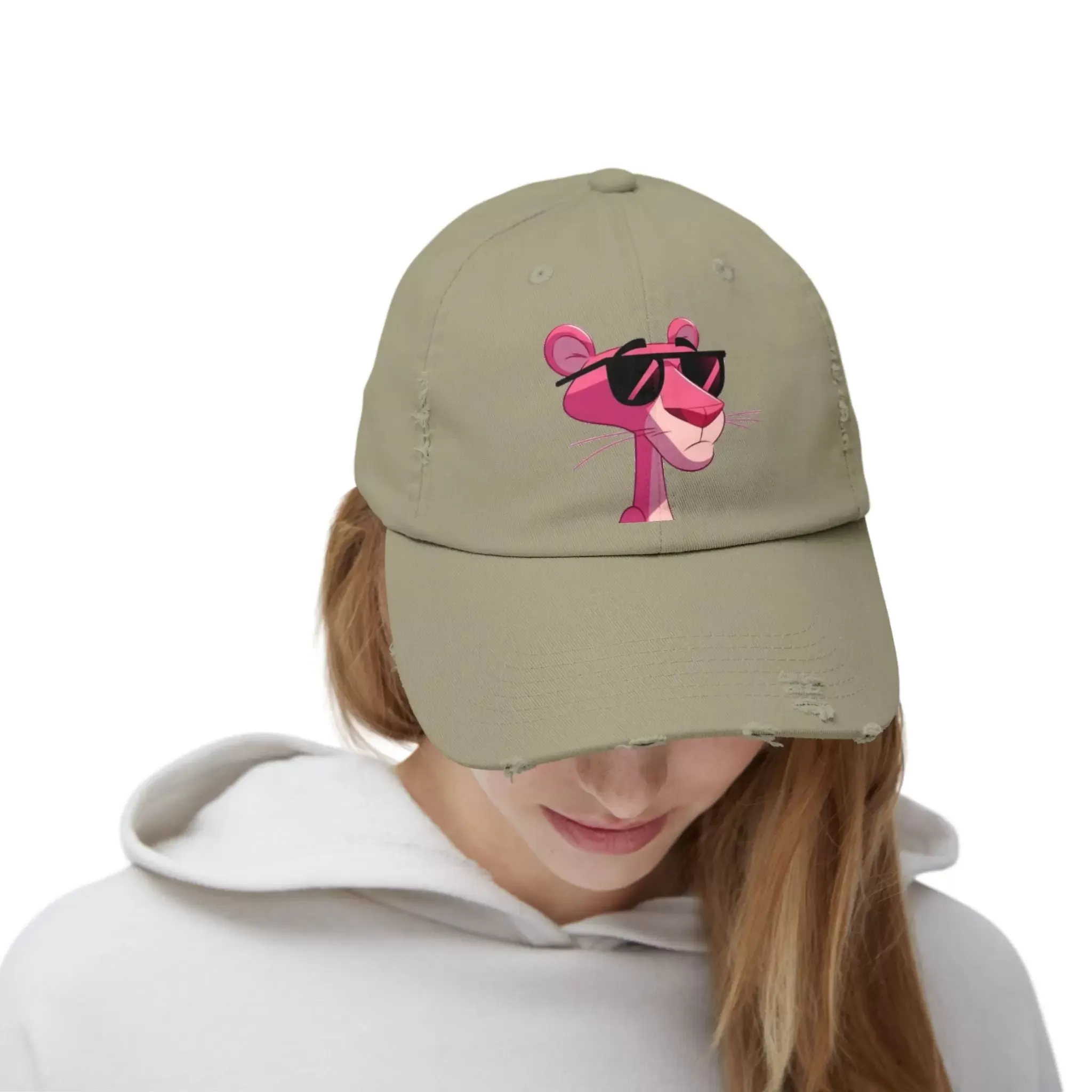 Cool Pink Panther Distressed Cap for Fun Lovers