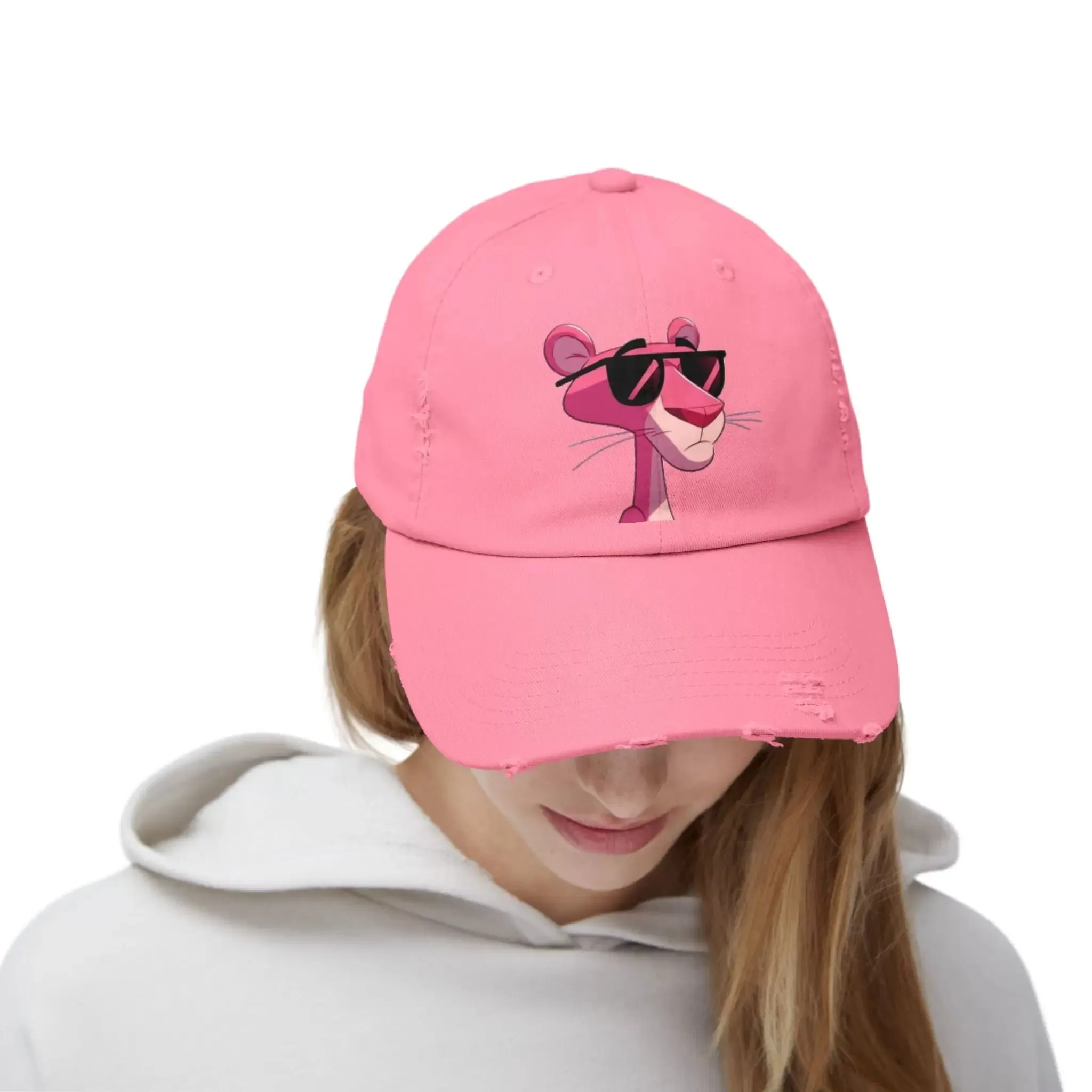 Cool Pink Panther Distressed Cap for Fun Lovers