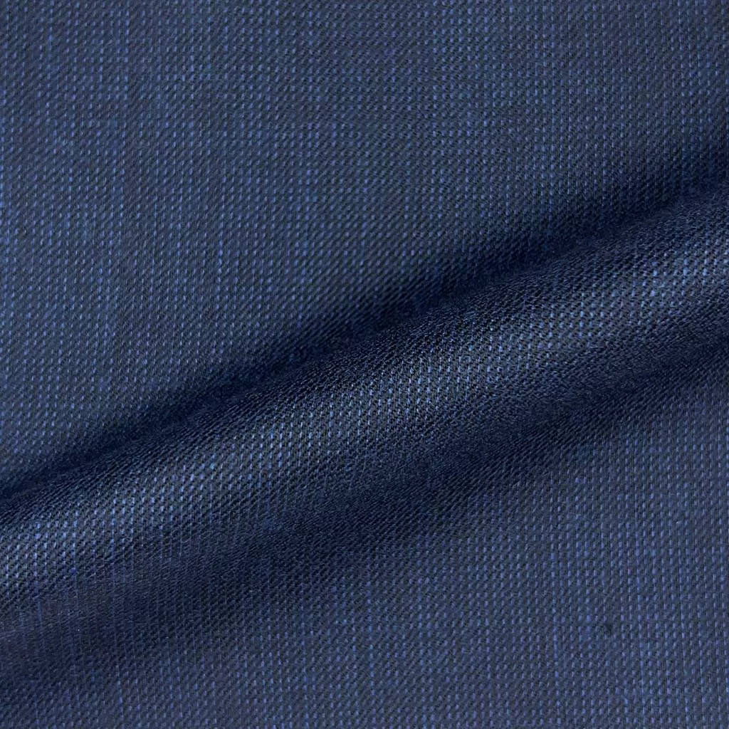 Denim Blue Nailhead Flannel With Comfort Stretch