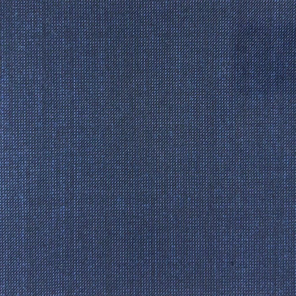 Denim Blue Nailhead Flannel With Comfort Stretch