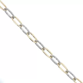 Diamond Accented Paperclip Design Bracelet