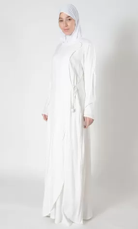 Double Layered Side Tie Up Detail Abaya Dress - Final Sale