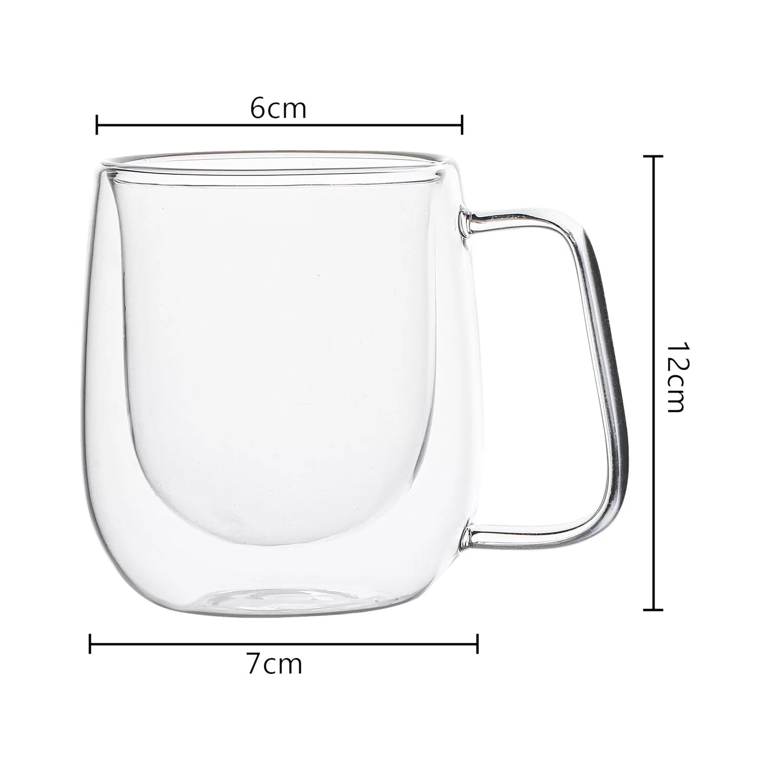 Double Wall Borosilicate Clear Glass Tea/Coffee Mug