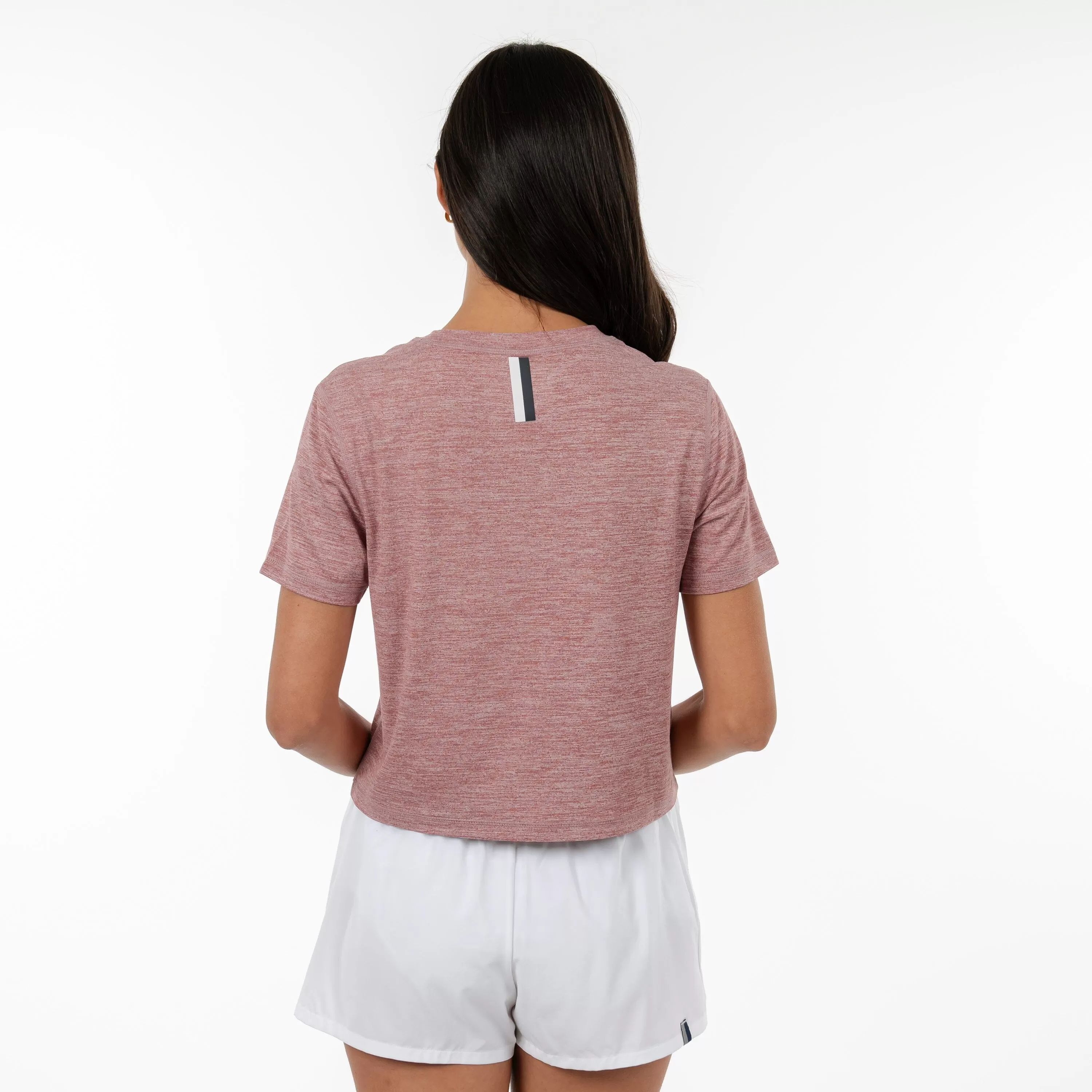 Drift Performance Crop Tee | Heather - Red Card Red/White