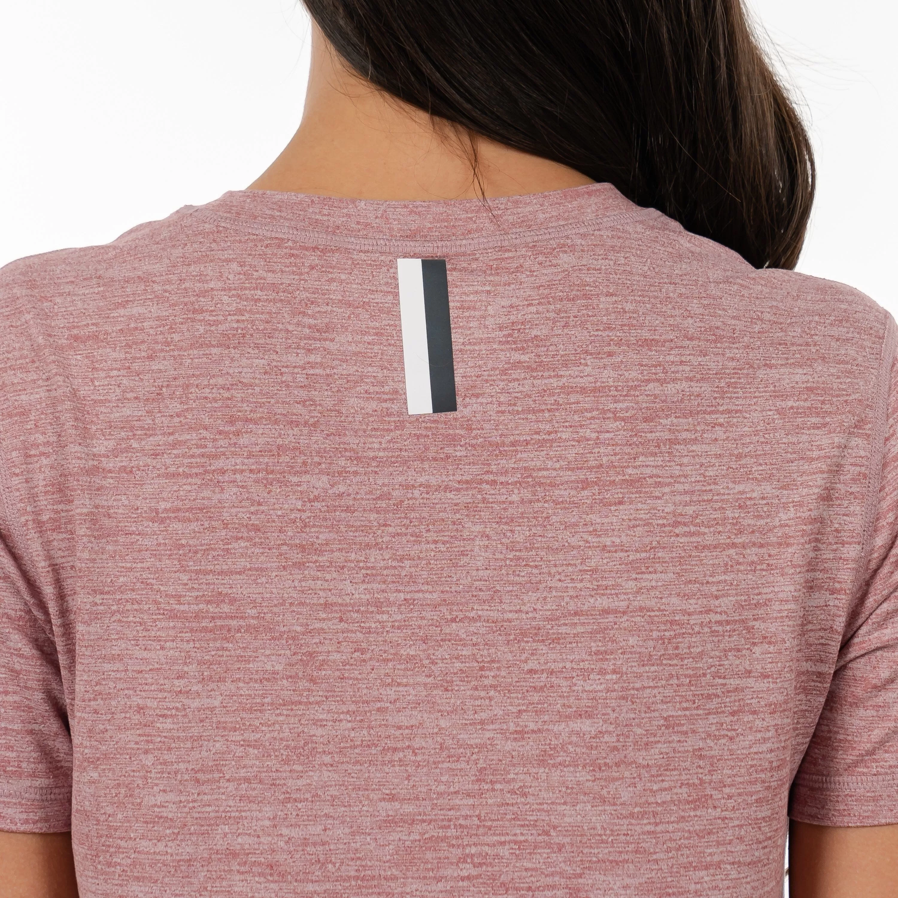 Drift Performance Crop Tee | Heather - Red Card Red/White