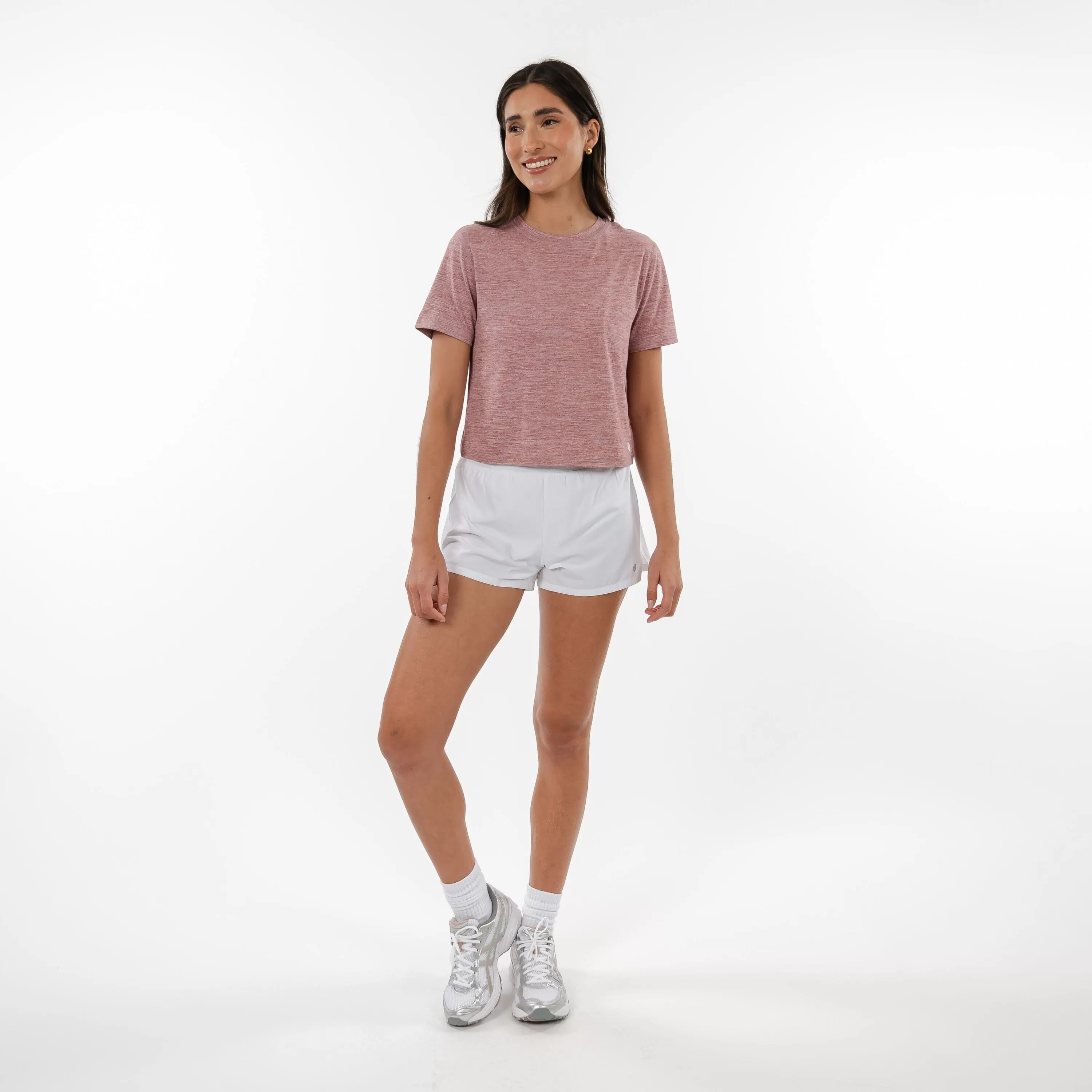 Drift Performance Crop Tee | Heather - Red Card Red/White