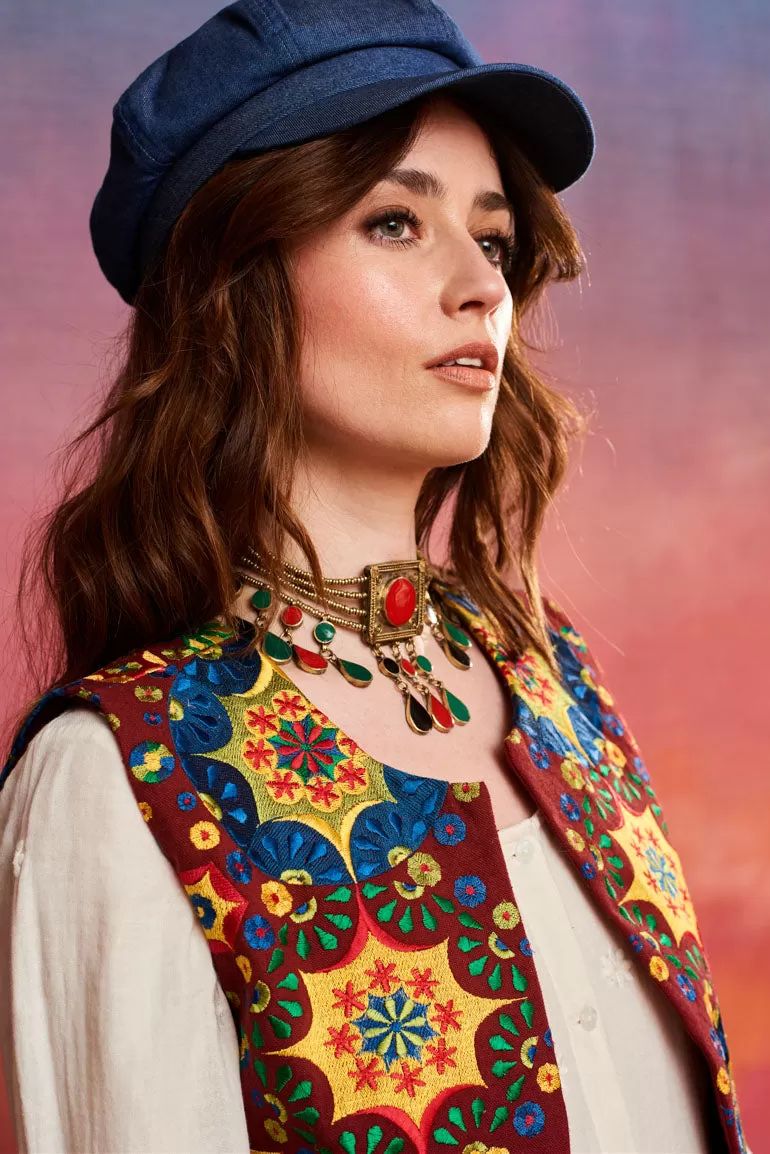 Drifter Kaleidoscope Embroidered Vest