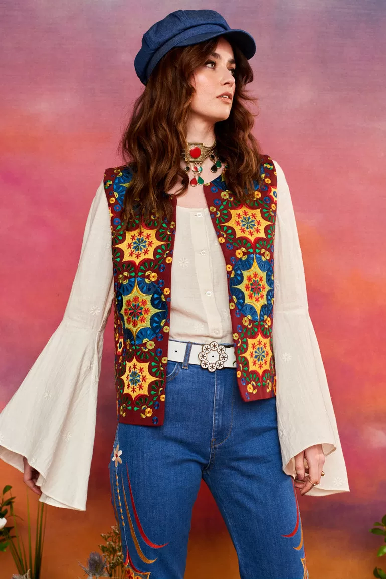 Drifter Kaleidoscope Embroidered Vest