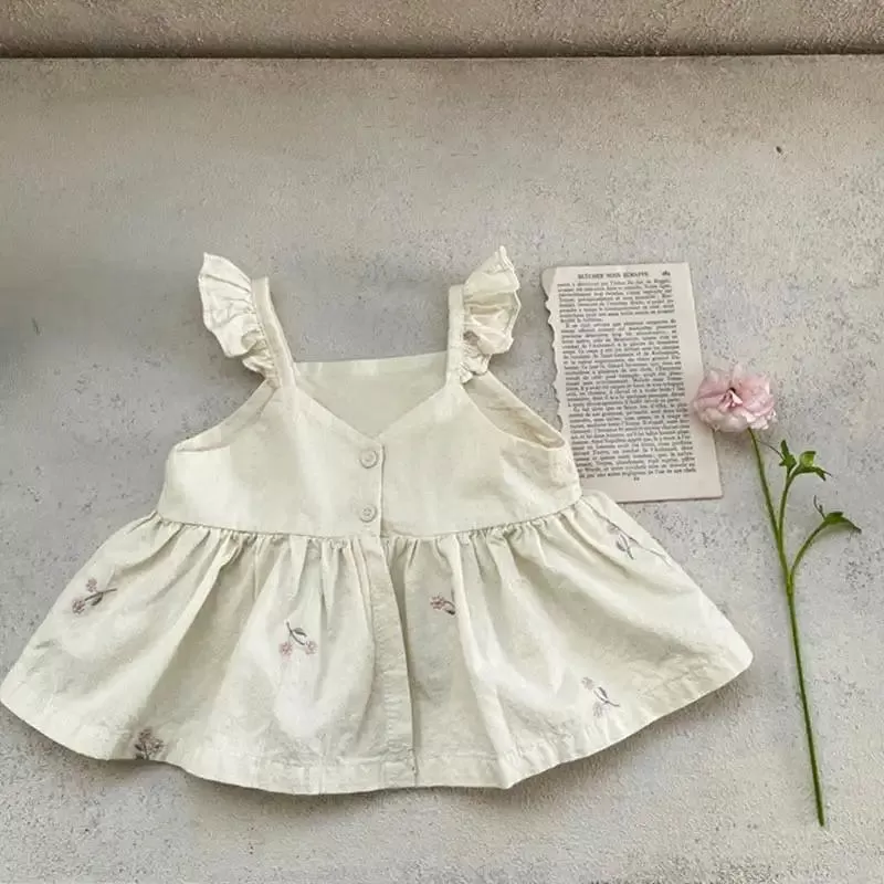 Embroidered Ruffle Rop and Bloomers Co-ord Set