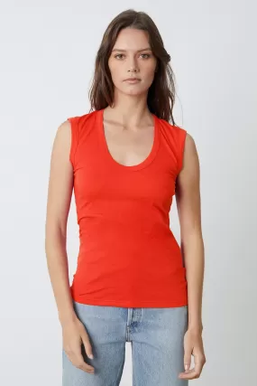 ESTINA GAUZY WHISPER FITTED TANK TOP