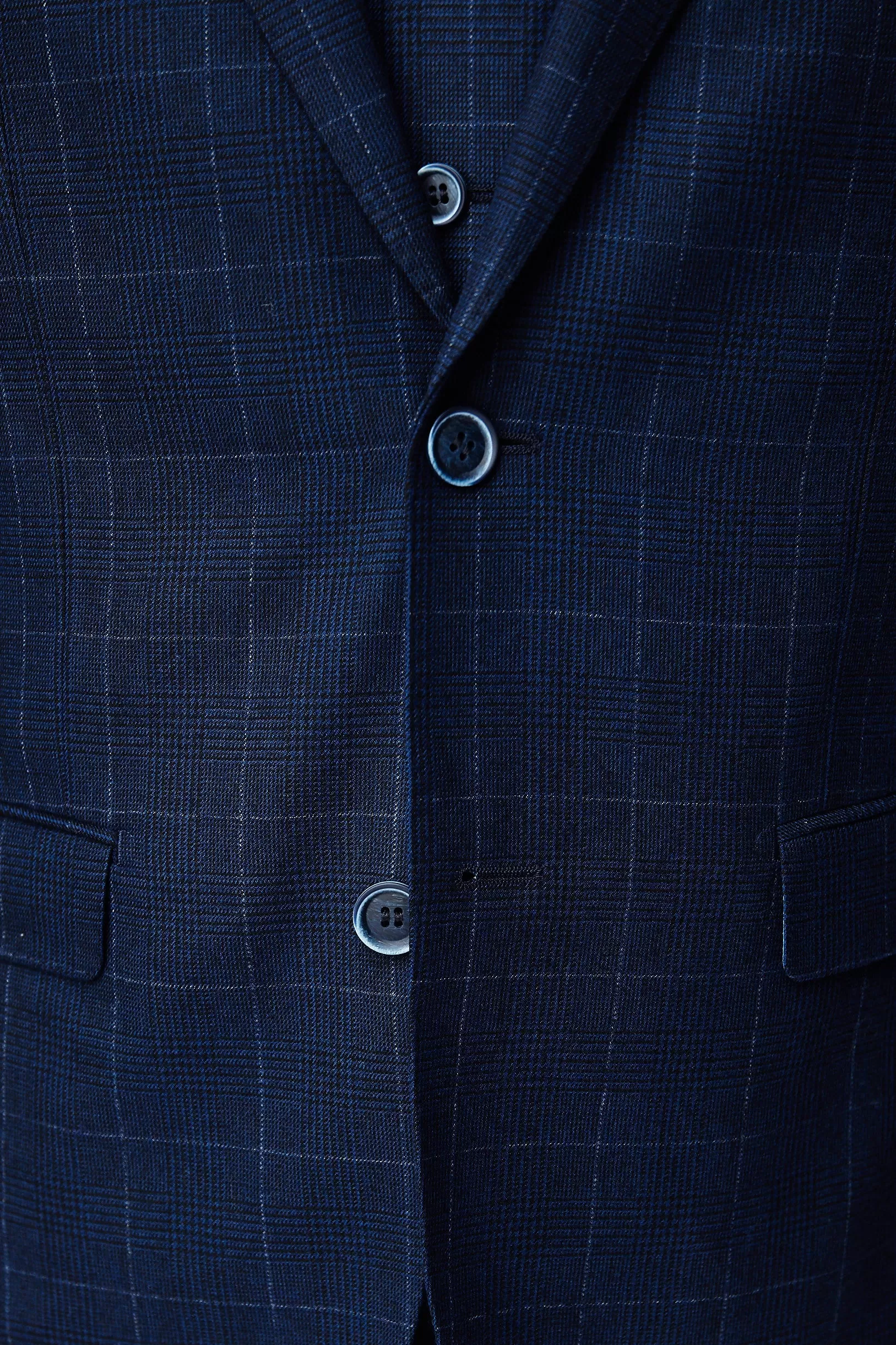 Executive Check Blue 3 Piece Suit