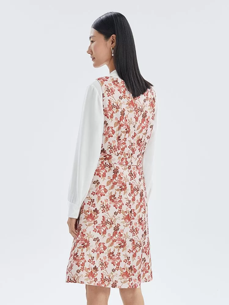 Floral Jacquard Vest Dress