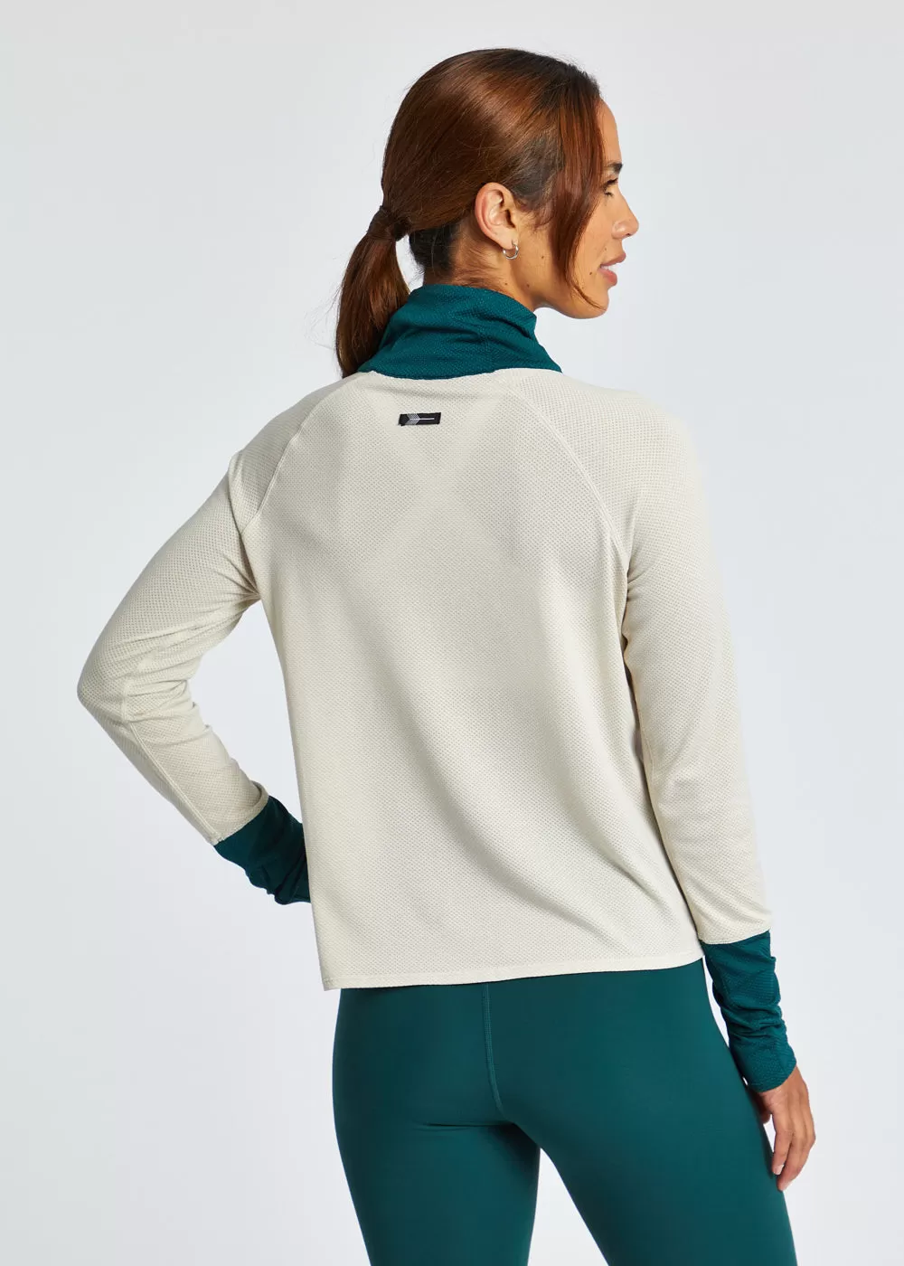 Flyout Mock Neck Long Sleeve