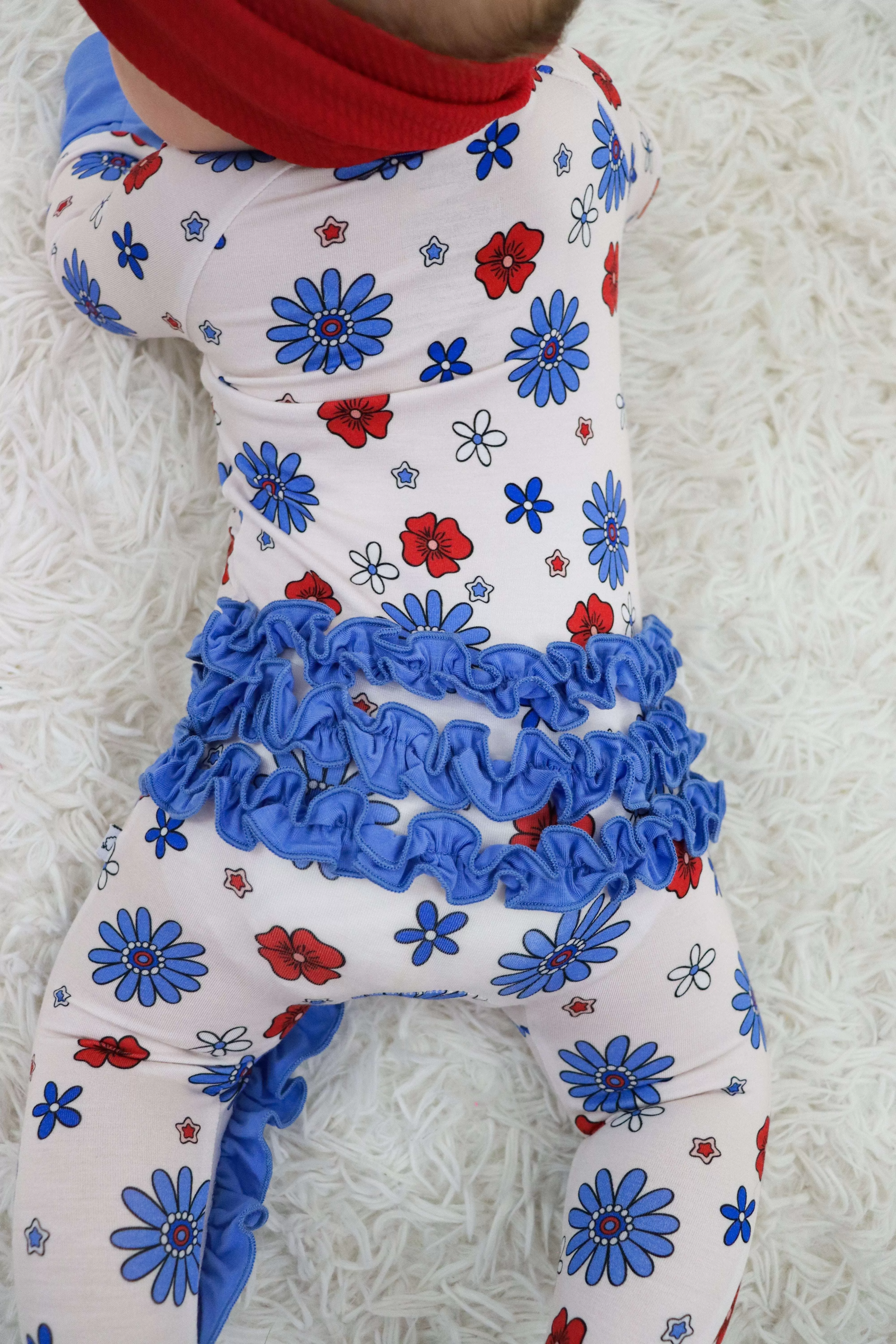 Freedom Blooms Dream Ruffle Baby Romper