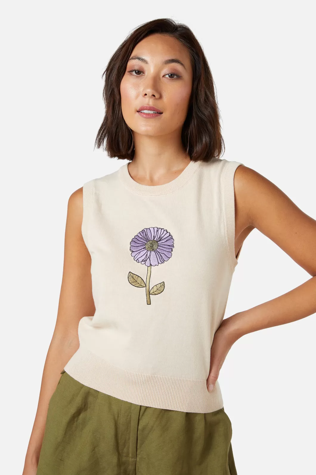 Fresh Blooms Embroidered Vest