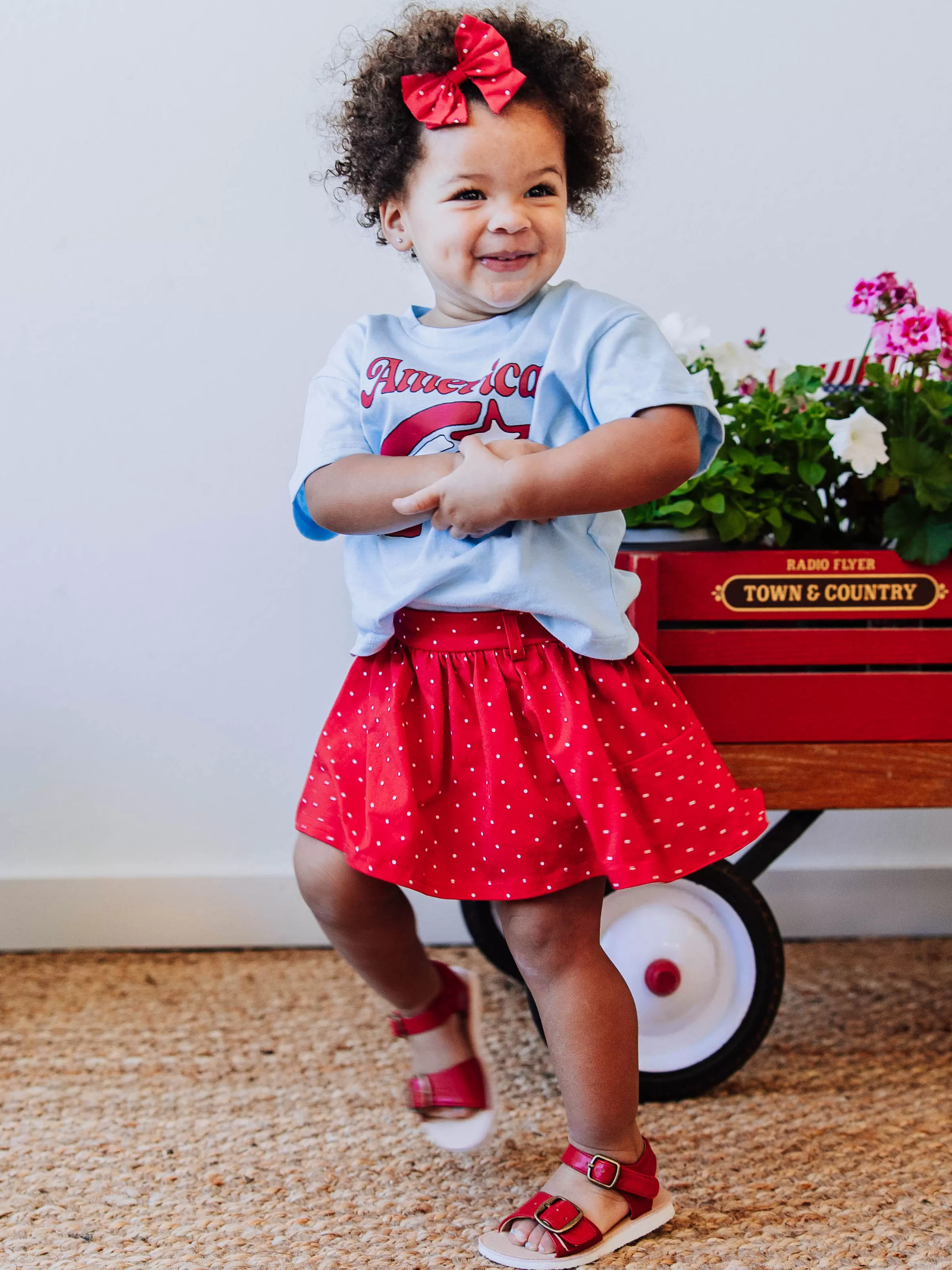 Garden Skort - Red White and Dotty