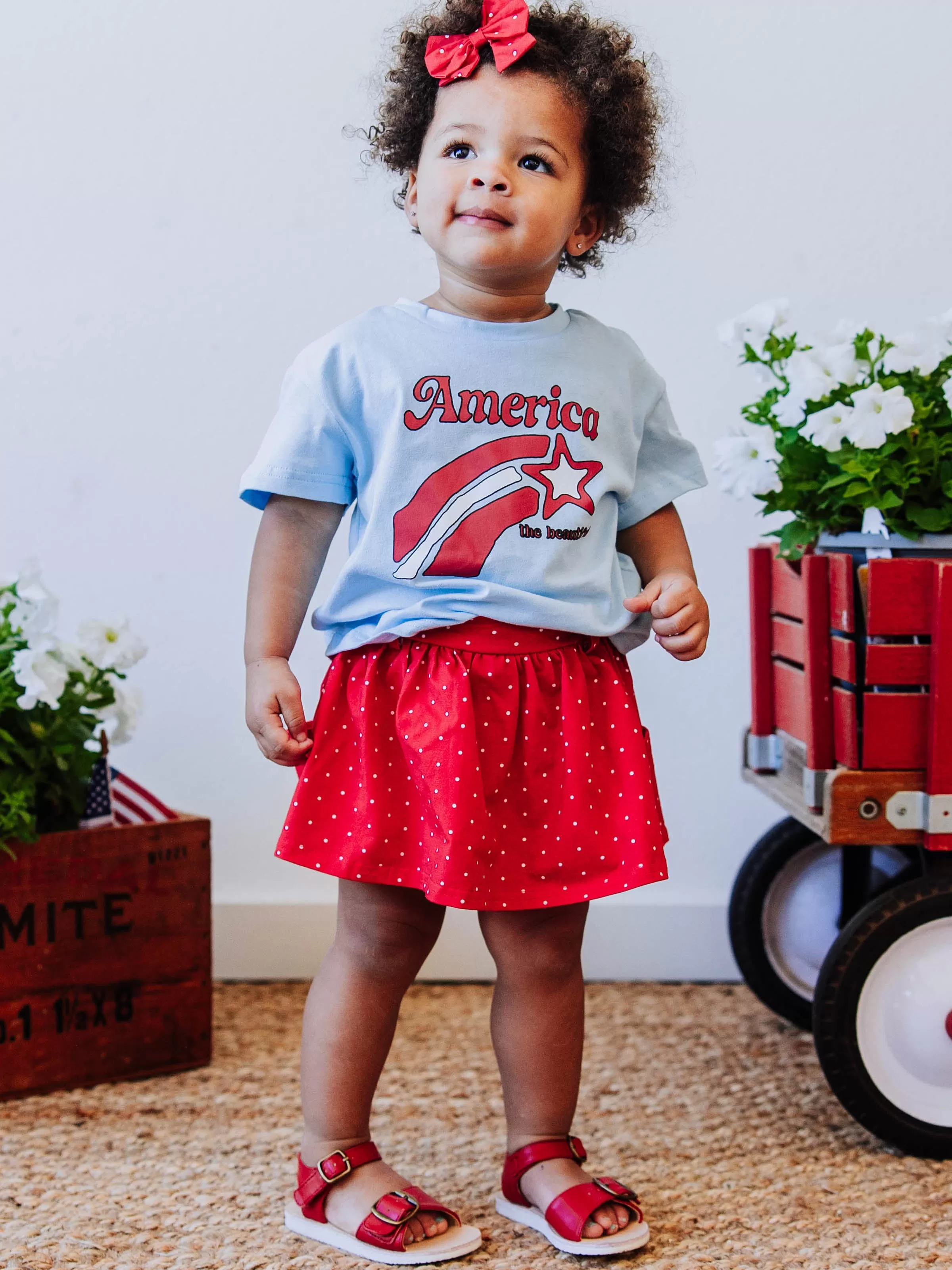 Garden Skort - Red White and Dotty