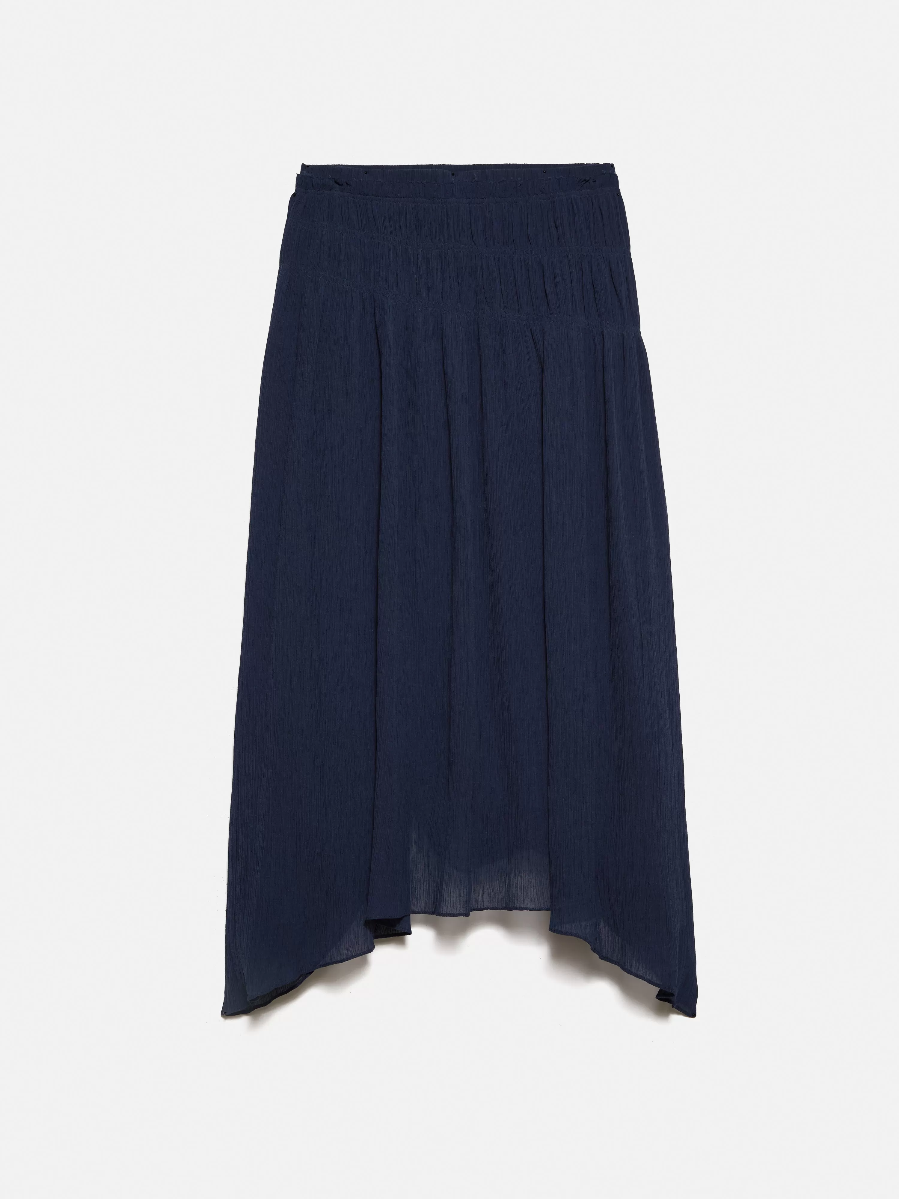 Gauze Viscose Ruched Skirt | Blue