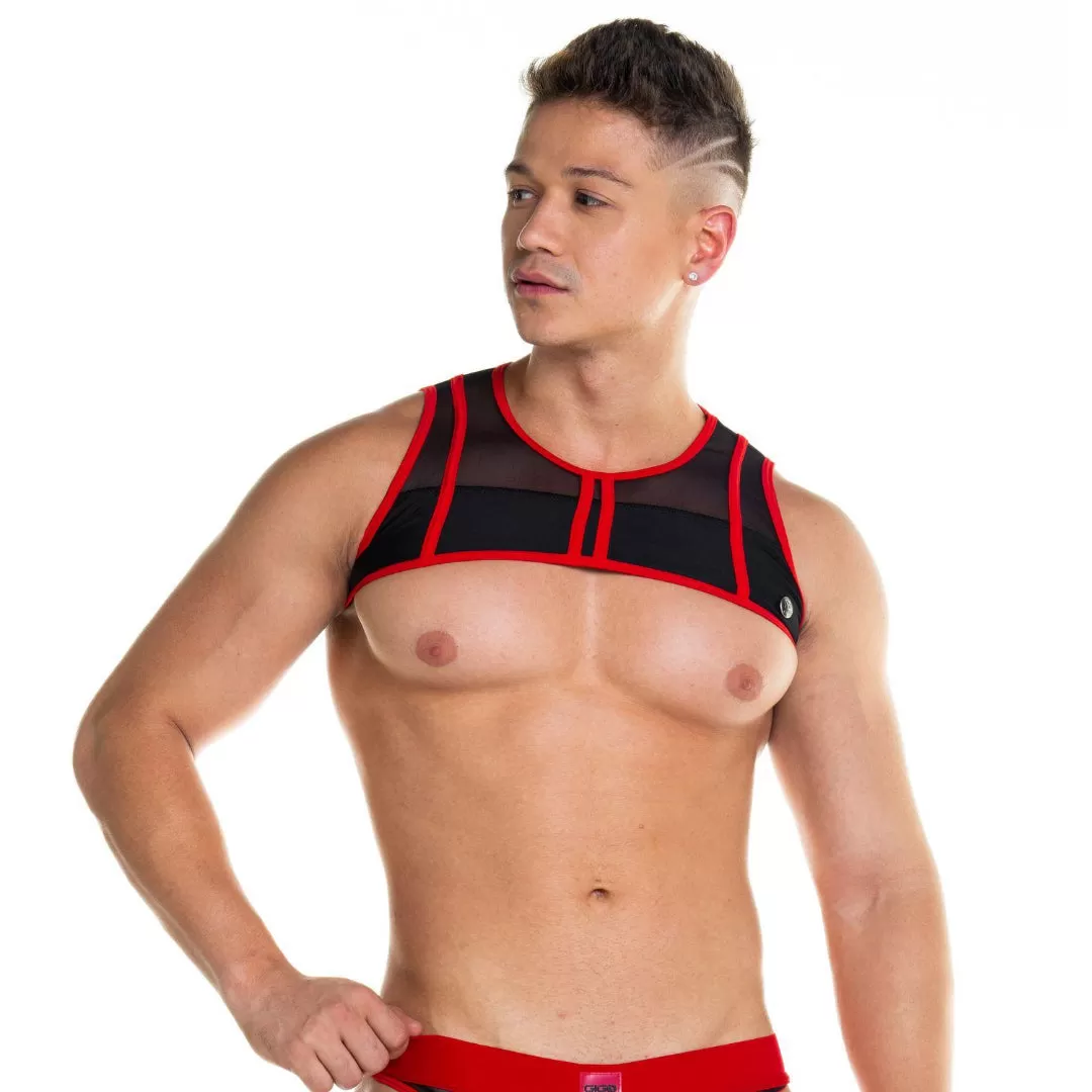 Gigo Skin harness mesh red/black